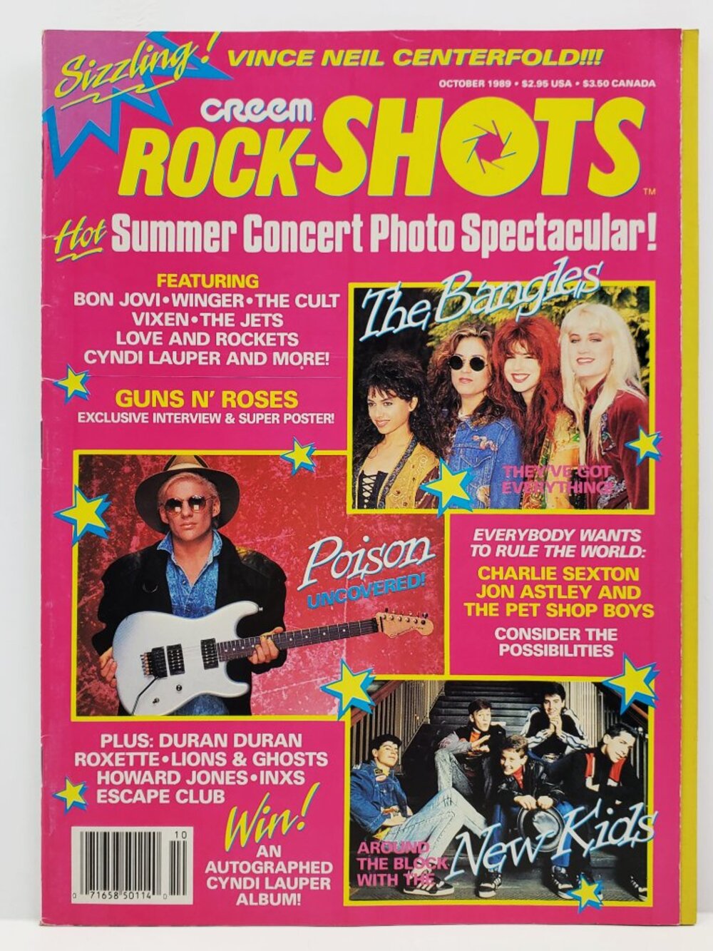 Creem Rock Shots Magazine VTG 1989 New Kids On Block NKOTB Guns Roses INXS Poiso